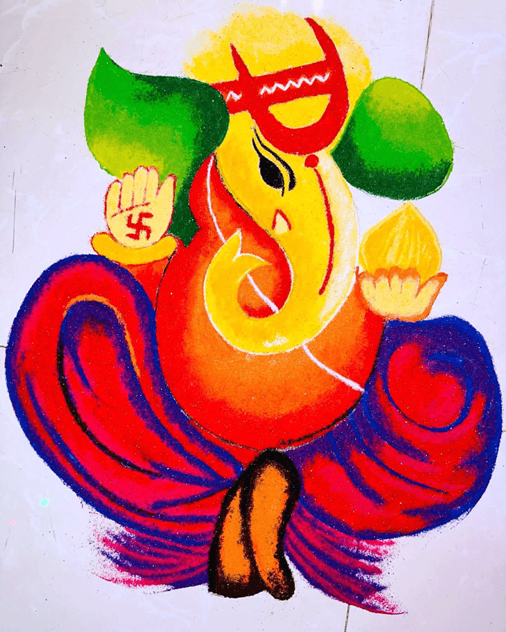 Exquisite Ganpati Rangoli