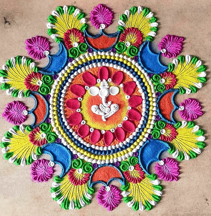 Good Looking Ganpati Rangoli