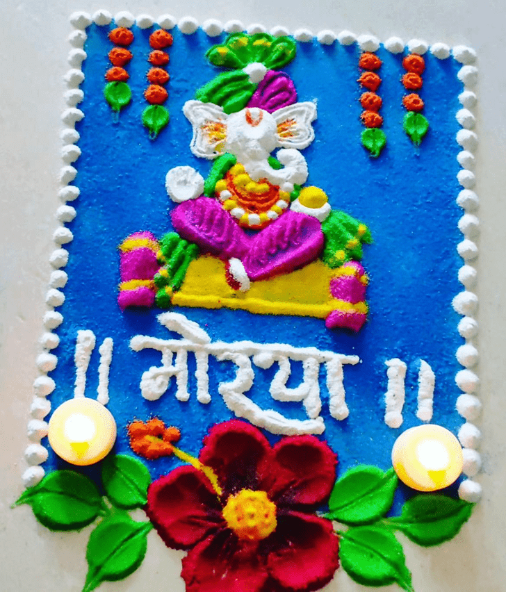 Gorgeous Ganpati Rangoli