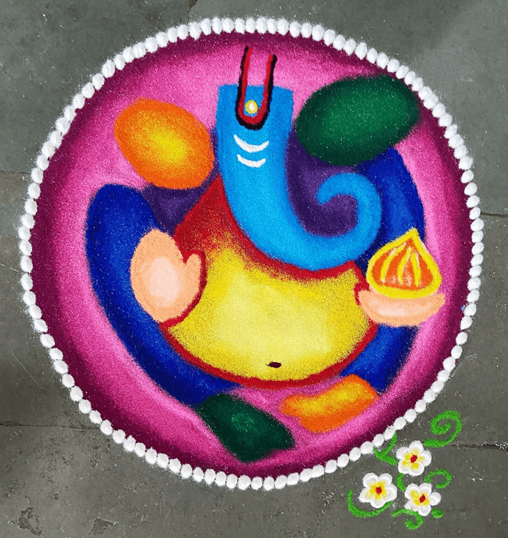 Awesome Ganpati Rangoli