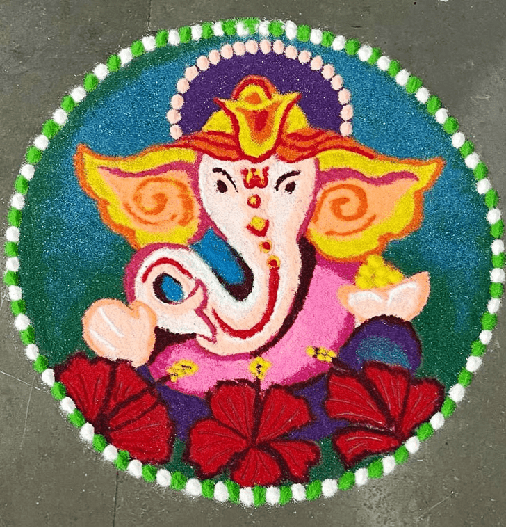 Ideal Ganpati Rangoli