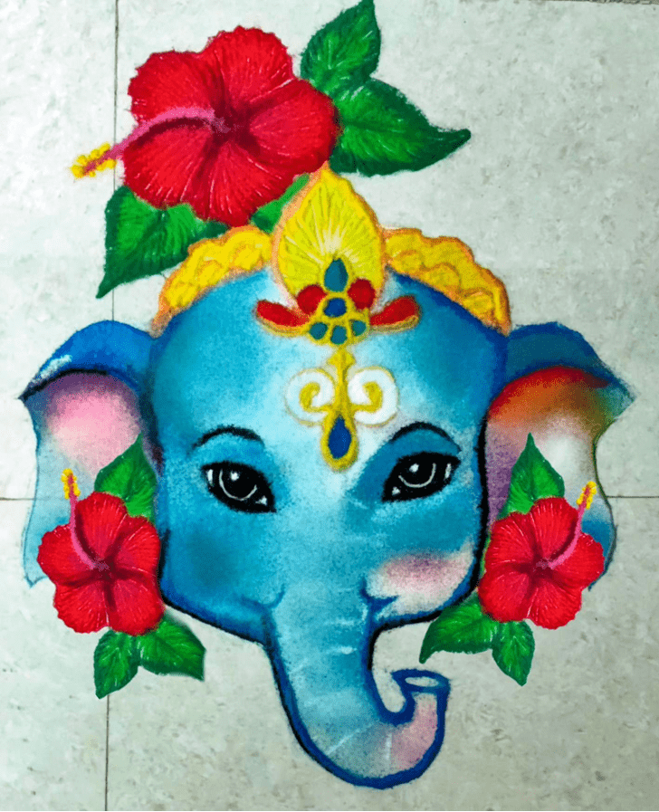 Marvelous Ganpati Rangoli