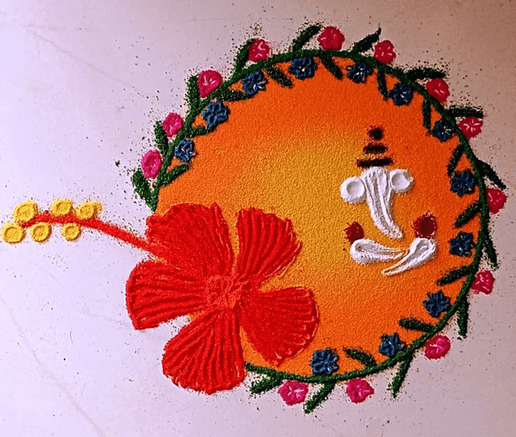 Mesmeric Ganpati Rangoli