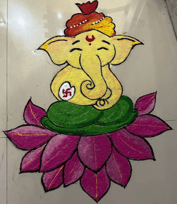 Nice Ganpati Rangoli