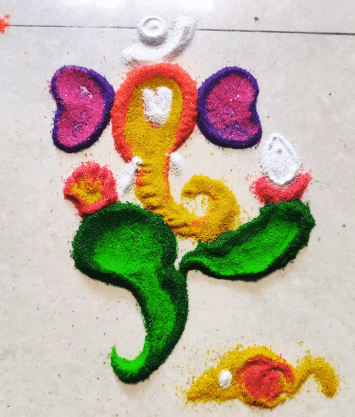 Pretty Ganpati Rangoli