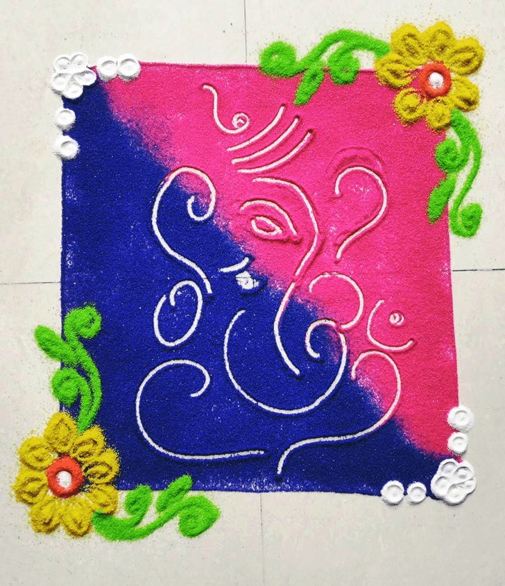 Radiant Ganpati Rangoli