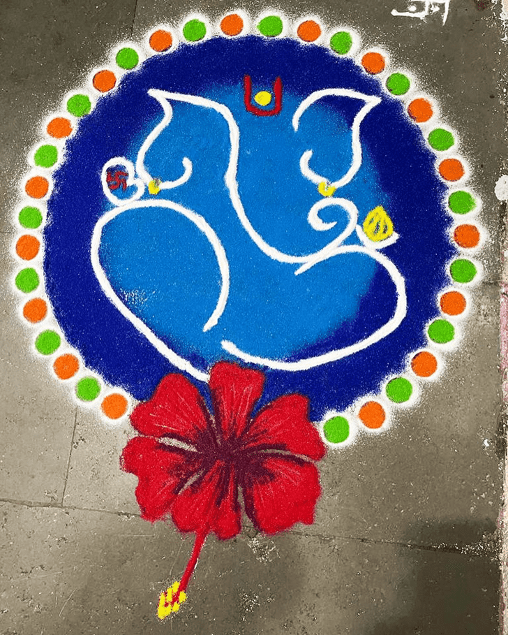 Splendid Ganpati Rangoli