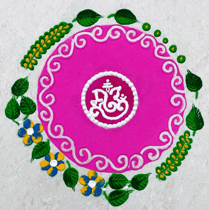 Stunning Ganpati Rangoli