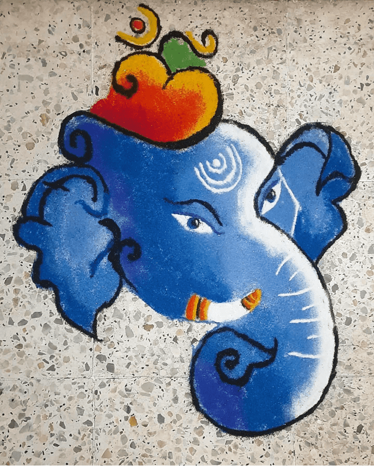 Superb Ganpati Rangoli