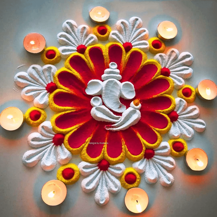 Wonderful Ganpati Rangoli Design