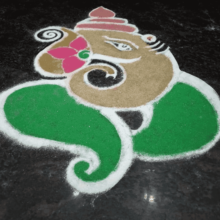 Comely Gauri Avahana Rangoli