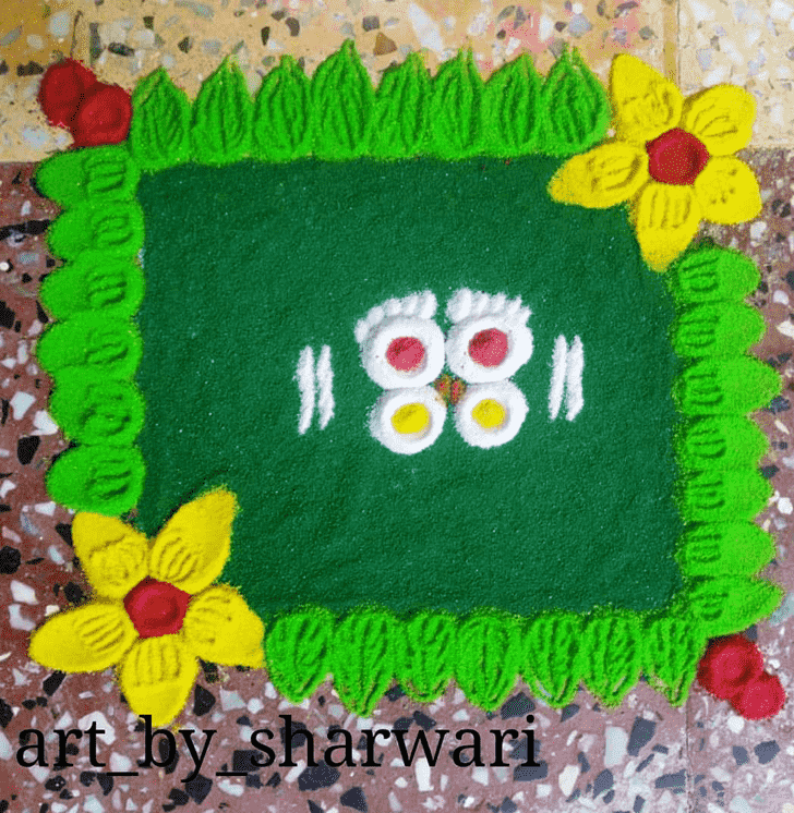 Elegant Gauri Puja Rangoli