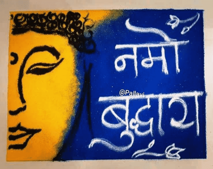 Elegant Gautam Buddha Rangoli