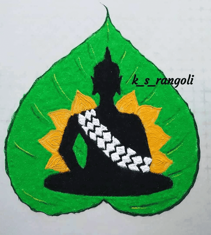 Fascinating Gautam Buddha Rangoli