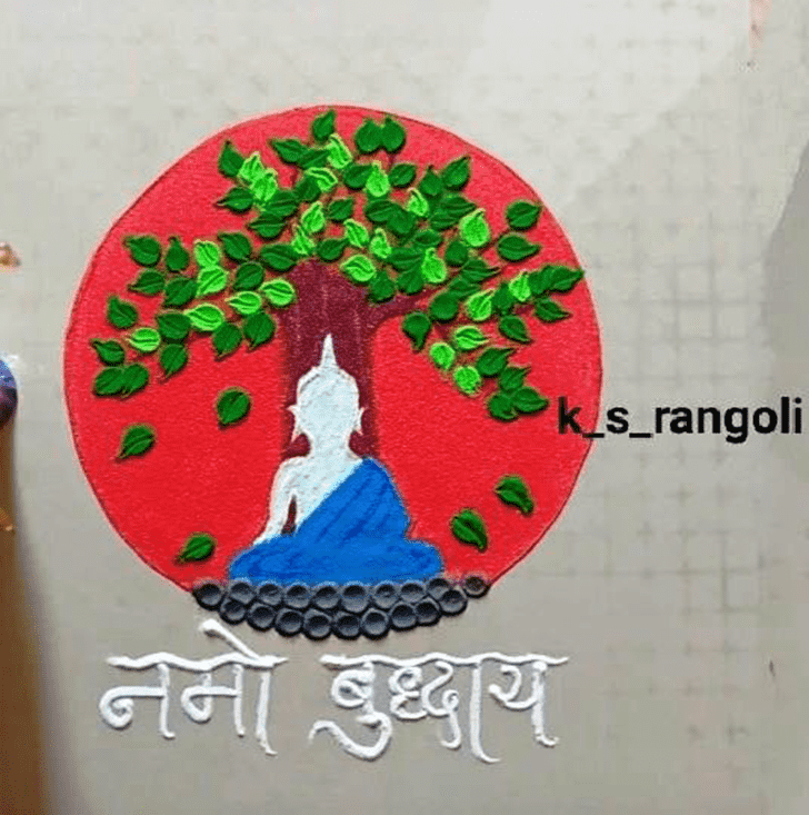 Fine Gautam Buddha Rangoli