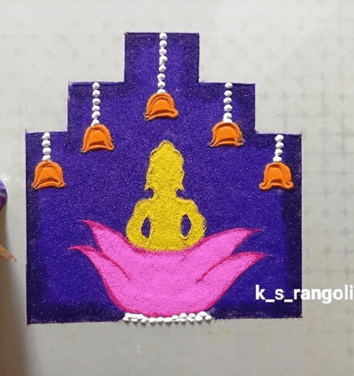 Good Looking Gautam Buddha Rangoli