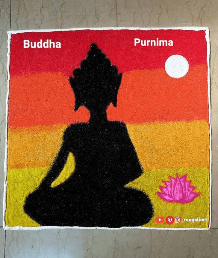 Awesome Gautam Buddha Rangoli