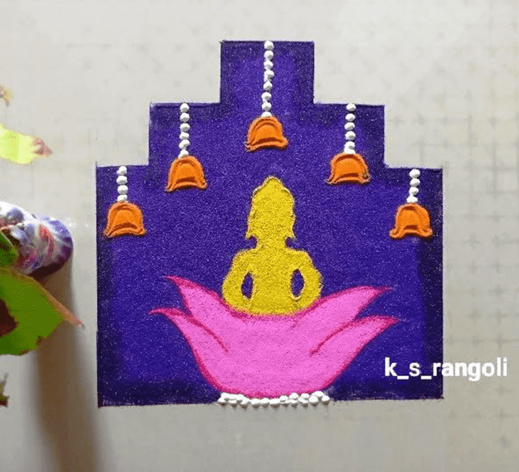 Hard Gautama Buddha Rangoli