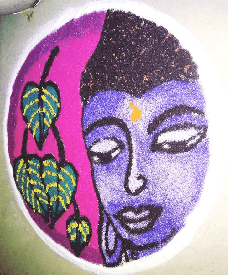 Elegant Gautama Buddha Rangoli