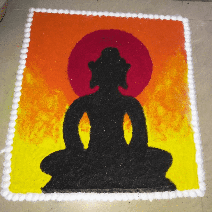 Enthralling Gautama Buddha Rangoli