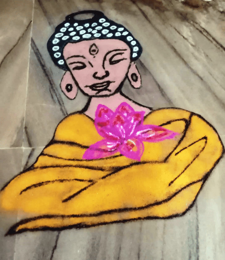 Excellent Gautama Buddha Rangoli