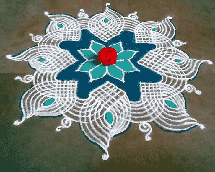 Fascinating Gayatri Jayanti Rangoli