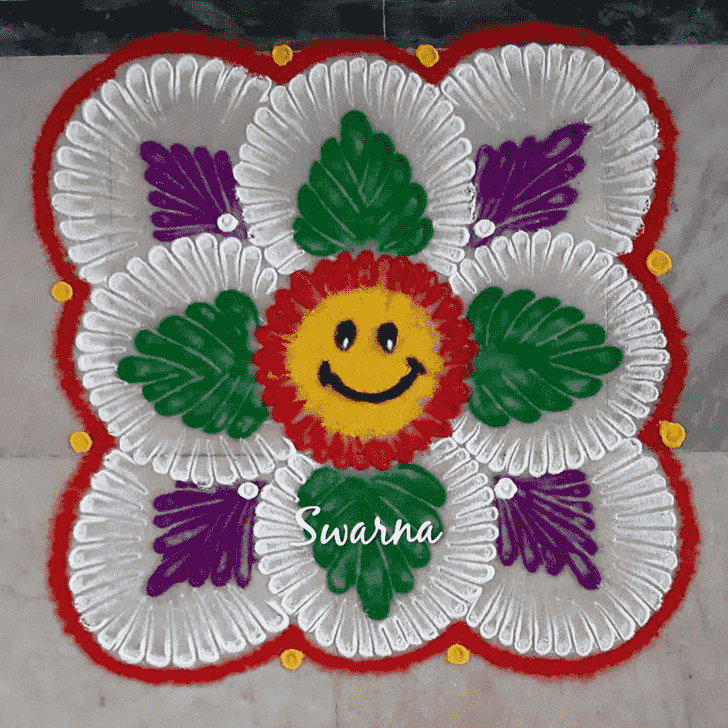 Pleasing Gayatri Jayanti Rangoli