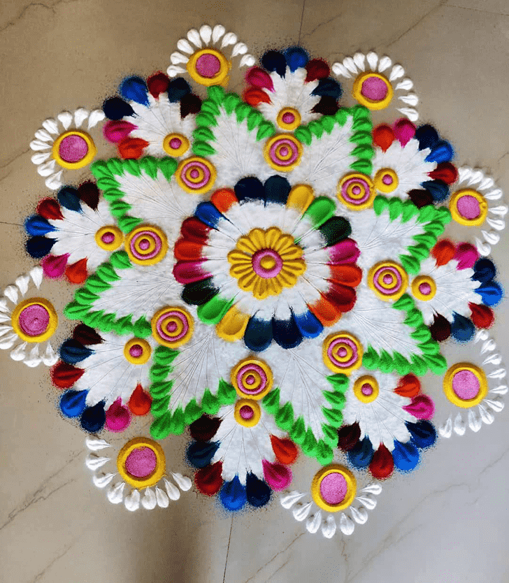 Slightly Gayatri Jayanti Rangoli