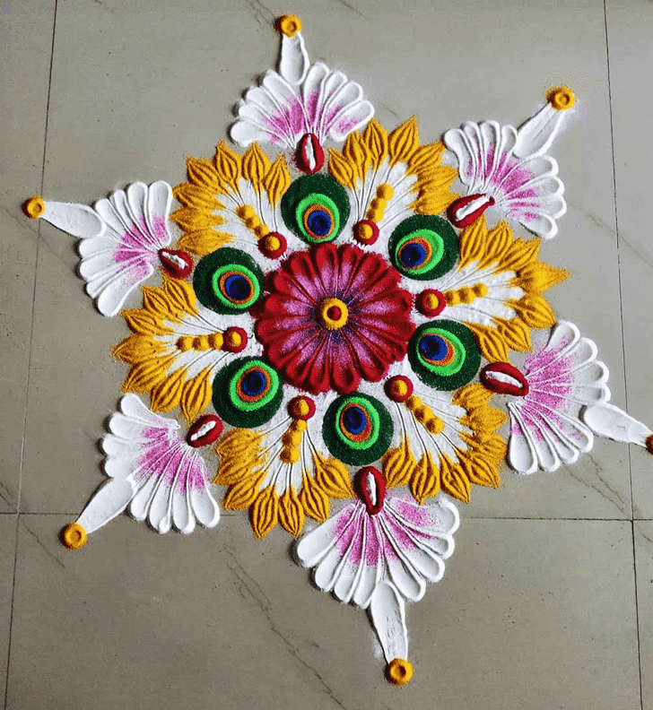 Stunning Gayatri Jayanti Rangoli