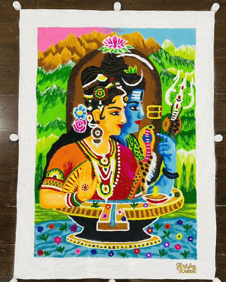 Graceful God Rangoli