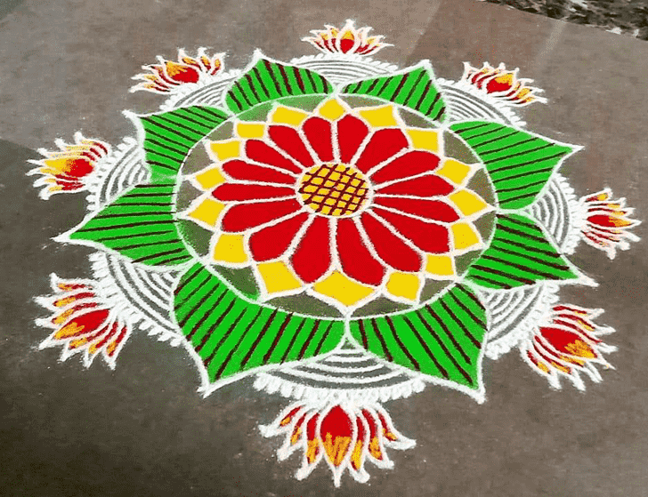 Excellent Govatsa Dwadashi Rangoli