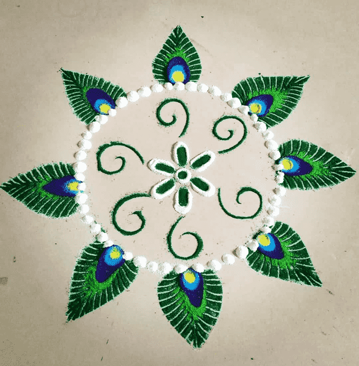 Hard Green Rangoli