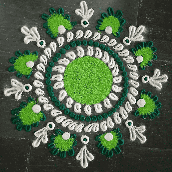 Dazzling Green Rangoli