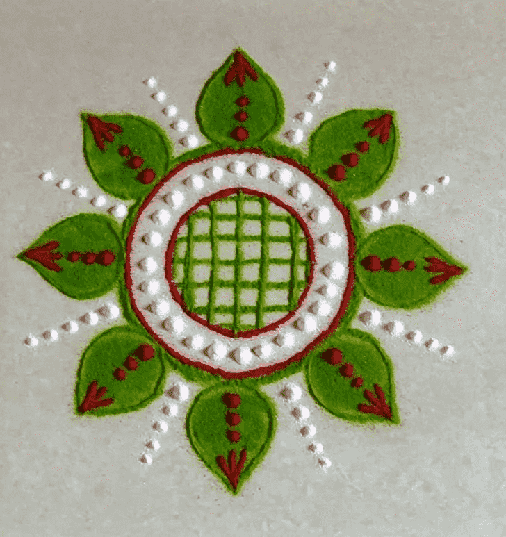 Delightful Green Rangoli