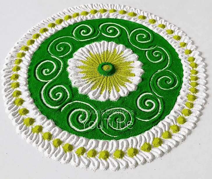 Enthralling Green Rangoli