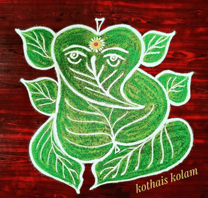 Enticing Green Rangoli