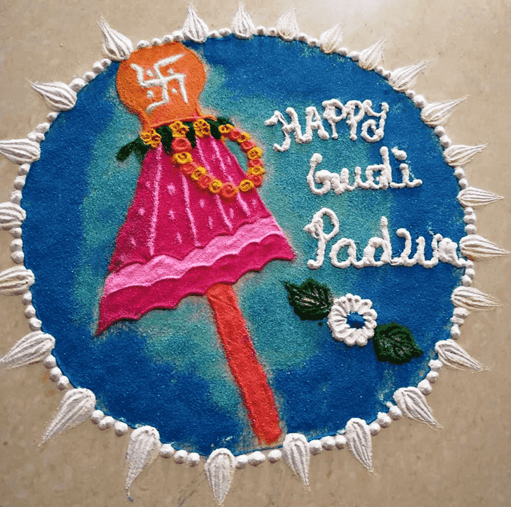 Delicate Gudi Padwa Kolam Rangoli