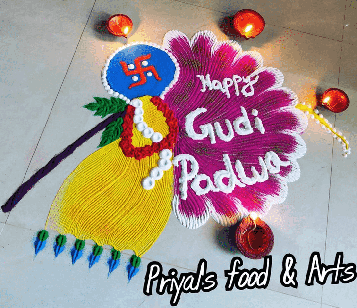 Excellent Gudi Padwa Kolam Rangoli