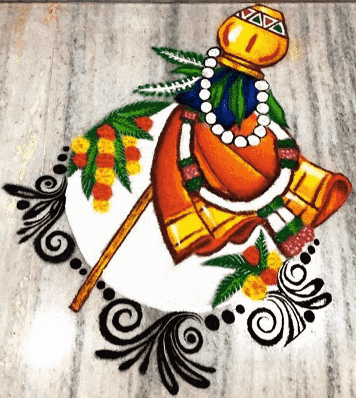 Gorgeous Gudi Padwa Kolam Rangoli