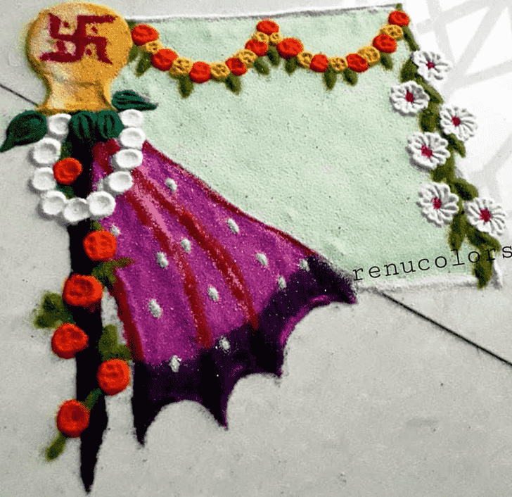 Graceful Gudi Padwa Kolam Rangoli