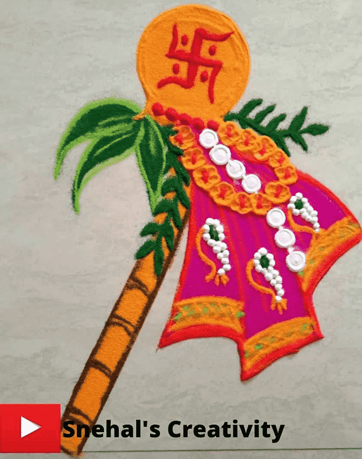 Inviting Gudi Padwa Kolam Rangoli