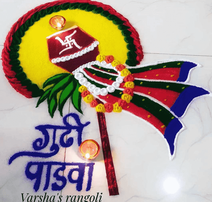 Shapely Gudi Padwa Kolam Rangoli