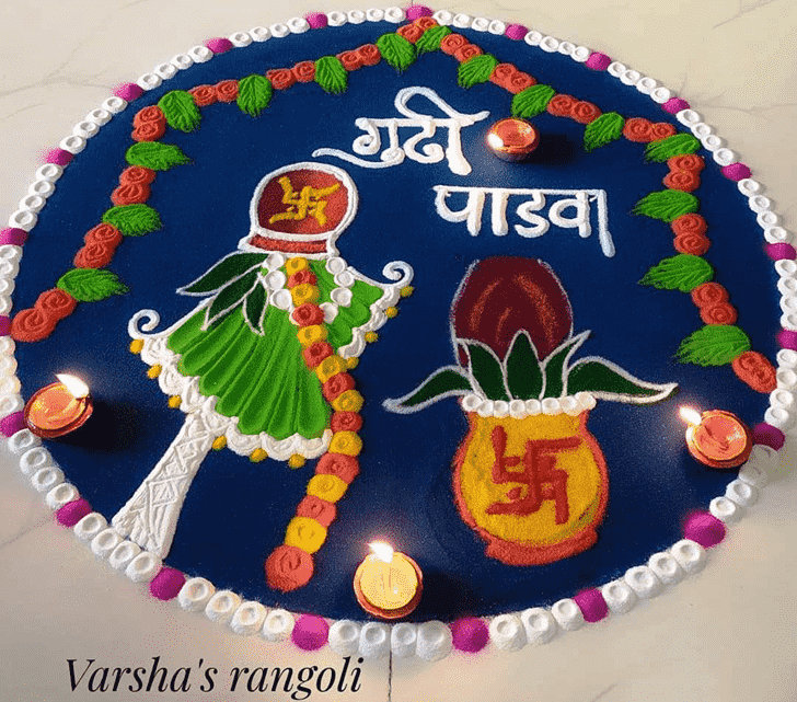 Superb Gudi Padwa Kolam Rangoli