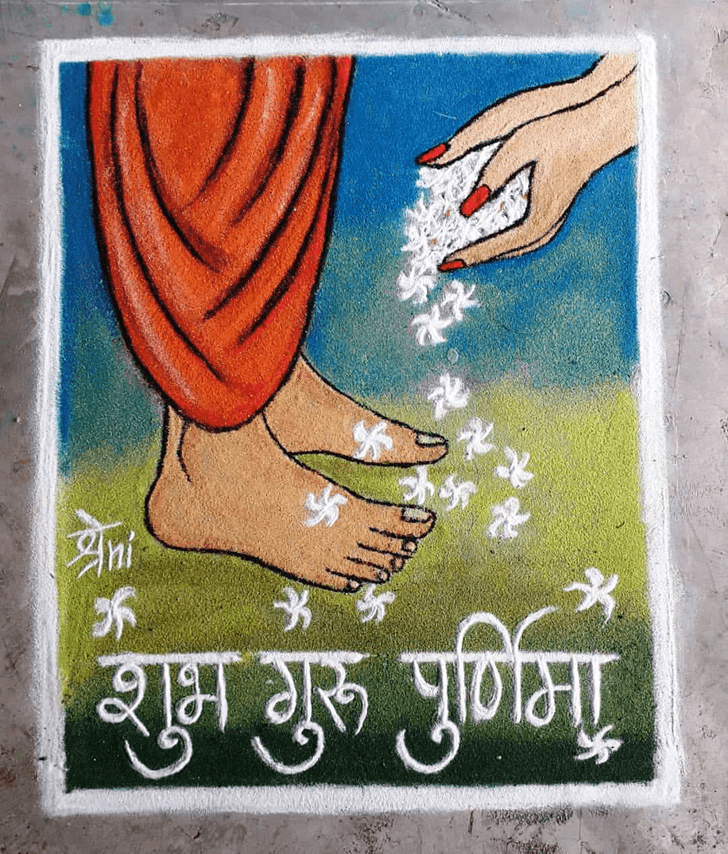 Fascinating Guru Purnima Rangoli