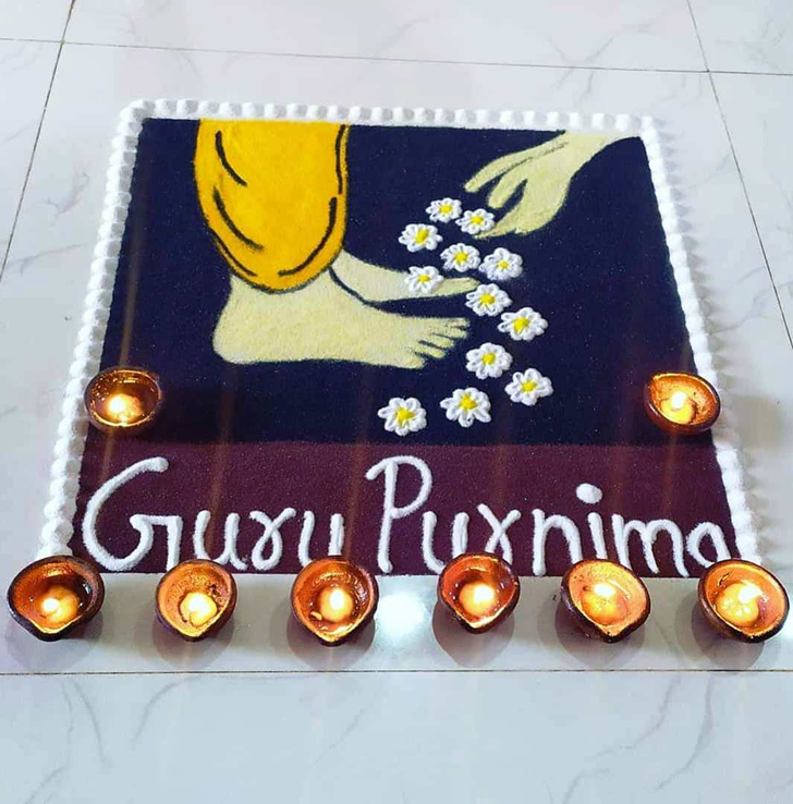 Slightly Guru Purnima Rangoli