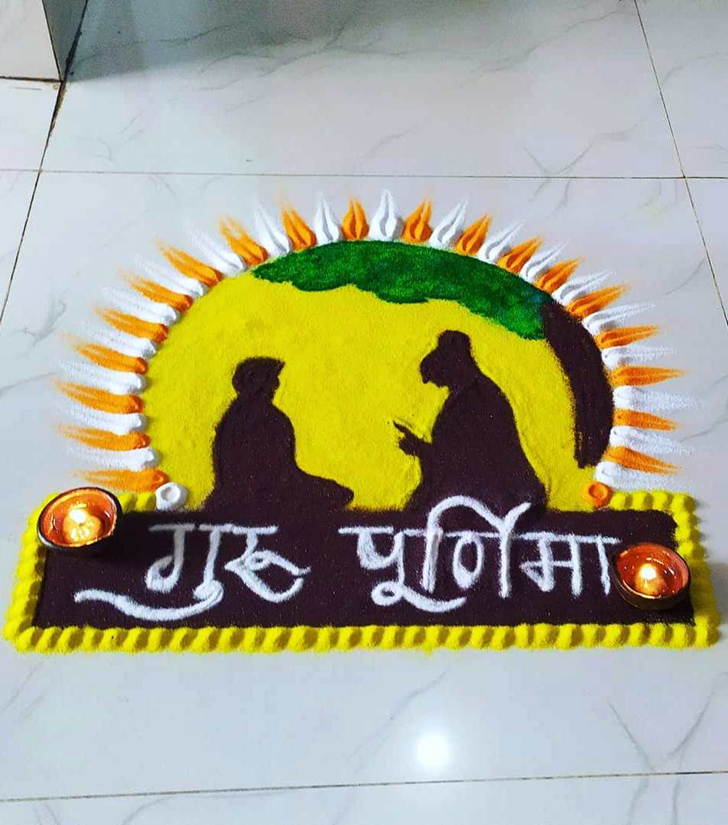 Splendid Guru Purnima Rangoli