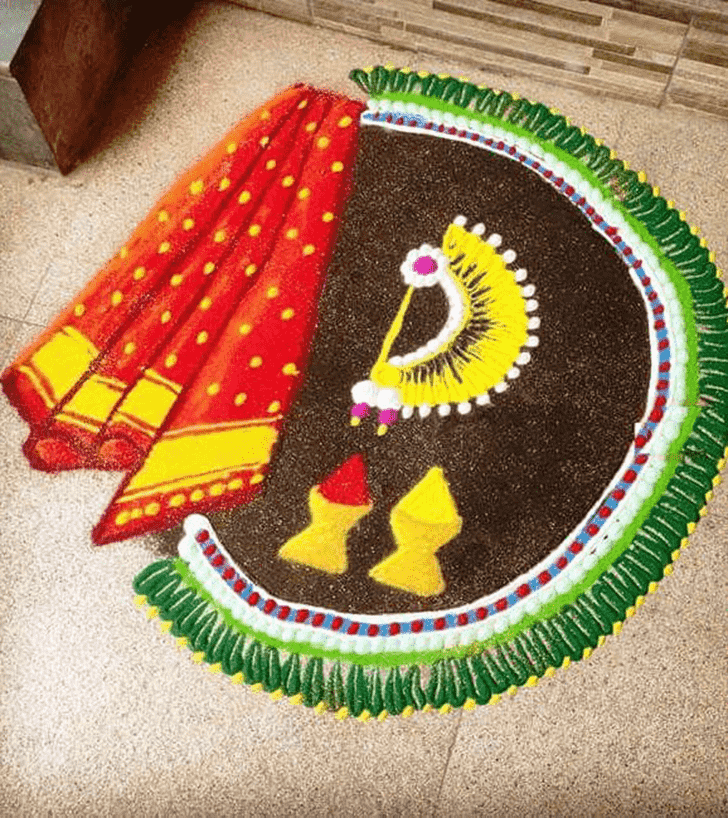 Fascinating Haldi Kumkum Rangoli