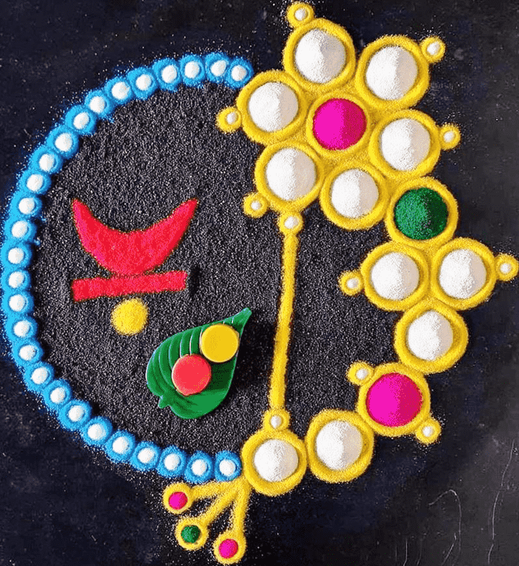 Nice Haldi Kumkum Rangoli