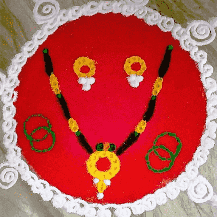 Pleasing Haldi Kumkum Rangoli