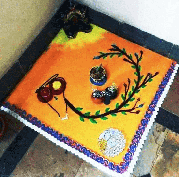 Pretty Haldi Kumkum Rangoli